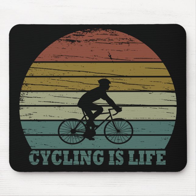 Mousepad citações inspiracionais de ciclismo (Frente)