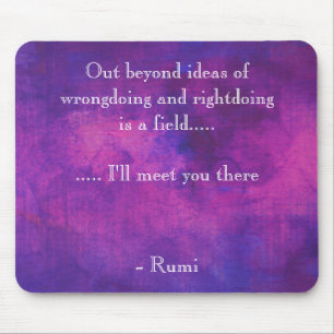 Mousepad Citações inspiradas de Rumi no abstrato do roxo