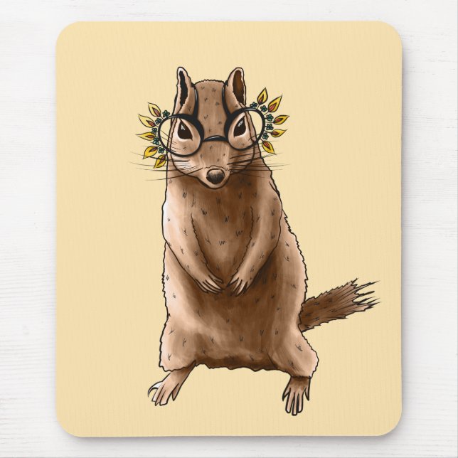 Mousepad Cite Os Óculos De Hippie Chipmunk (Frente)