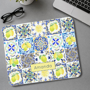 Mousepad Citrus siciliano de verão majólica mediterrânea