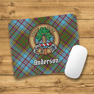 Mousepad Clan Anderson Crest sobre Tartan