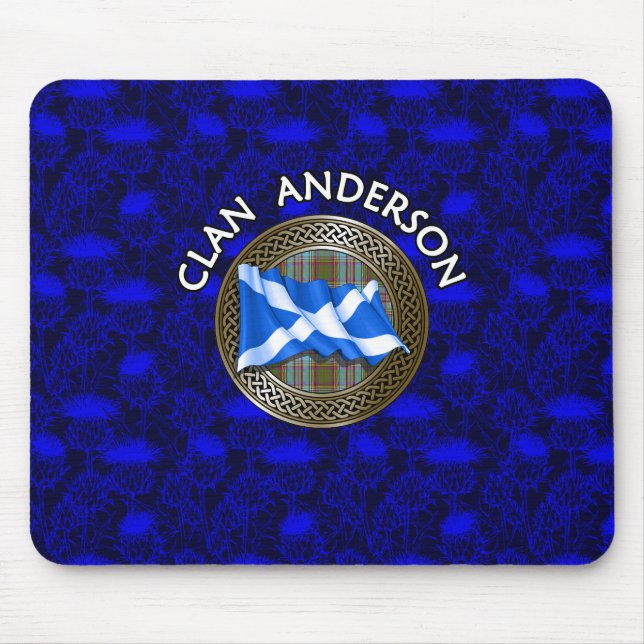 Mousepad Clan Anderson Tartan Knot & Flag (Frente)