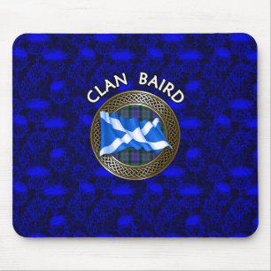 Mousepad Clan Baird Tartan Knot & Flag