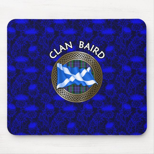 Mousepad Clan Baird Tartan Knot & Flag (Frente)