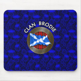Mousepad Clan Brodie Tartan Knot & Flag