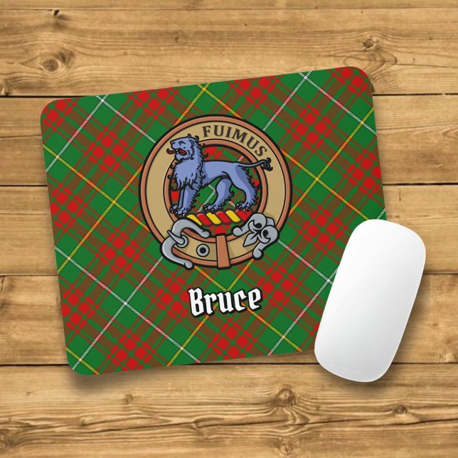 Mousepad Clan Bruce Crest sobre caçar Tartan (Criador carregado)