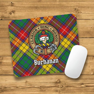 Mousepad Clan Buchanan Crest sobre Tartan