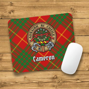 Mousepad Clan Cameron Crest sobre Tartan