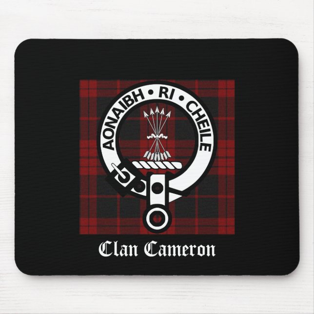 Mousepad Clan Cameron Crest & Tartan (Frente)