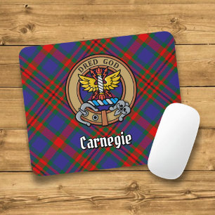 Mousepad Clan Carnegie Crest sobre Tartan