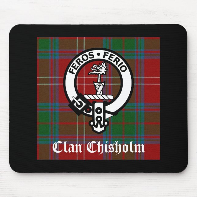 Mousepad Clan Chisholm Tartan & Crest Crachá (Frente)