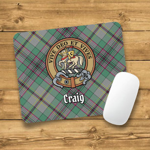 Mousepad Clan Craig Crest sobre Tartan