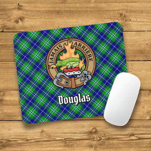 Mousepad Clan Douglas Crest sobre Tartan