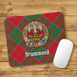 Mousepad Clan Drummond Crest sobre Tartan