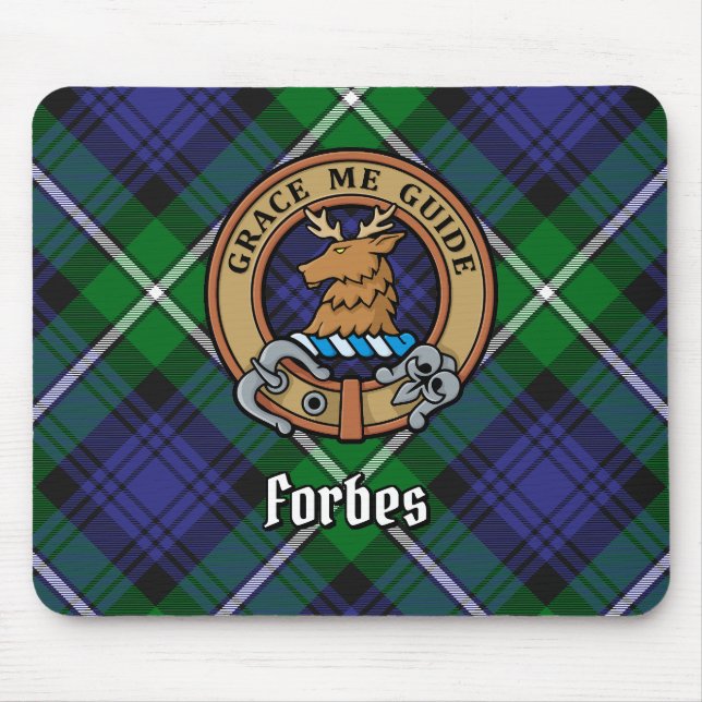 Mousepad Clan Forbes Crest sobre Tartan (Frente)