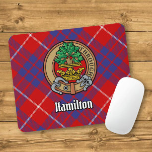 Mousepad Clan Hamilton Crest sobre o Red Tartan