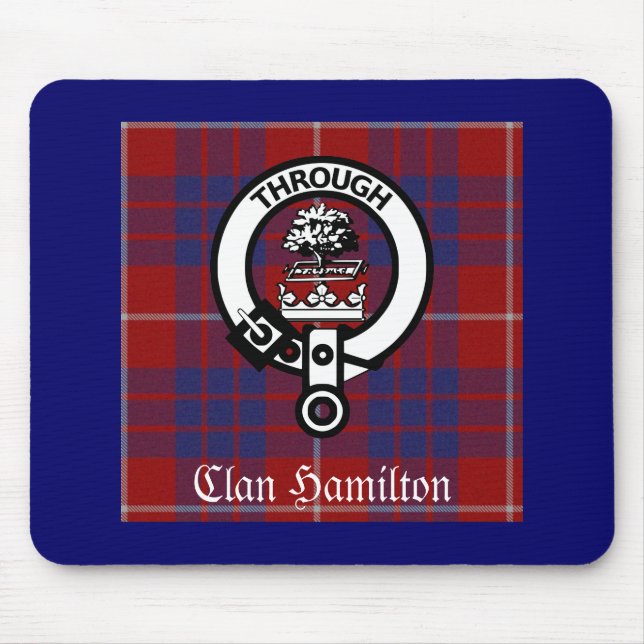 Mousepad Clan Hamilton Crest & Tartan (Frente)