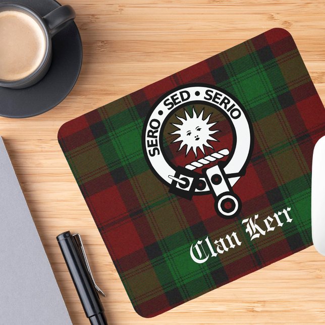 Mousepad Clan Kerr Crest Crachá Tartan (Criador carregado)