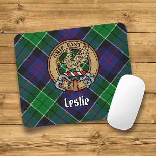 Mousepad Clan Leslie Crest sobre caçar Tartan