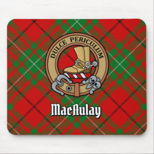 Mousepad Clan MacAulay Crest sobre Tartan