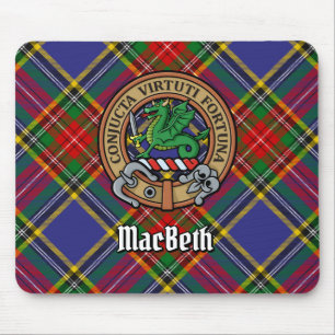 Mousepad Clan MacBeth Crest sobre Tartan