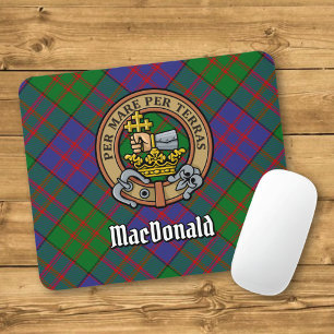 Mousepad Clan MacDonald Crest sobre Tartan