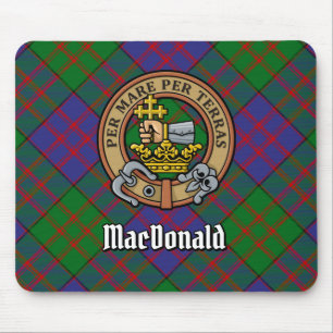Mousepad Clan MacDonald Crest sobre Tartan