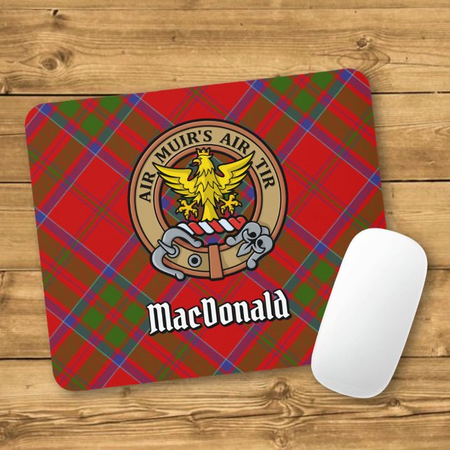 Mousepad Clan MacDonald do Keppoch Crest sobre Tartan (Criador carregado)
