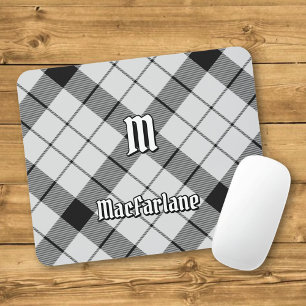 Mousepad Clan MacFarlane Black and White Tartan