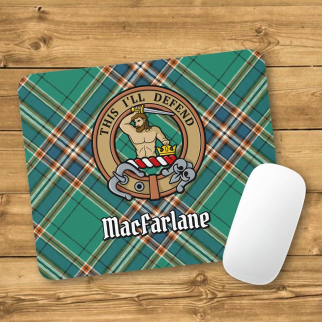 Mousepad Clan MacFarlane Crest sobre a Caça Antiga de Tarta (Criador carregado)