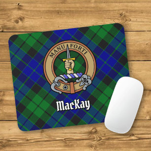 Mousepad Clan MacKay Crest sobre Tartan