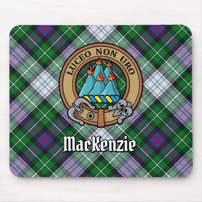 Mousepad Clan MacKenzie Crest over Dress Tartan (Frente)