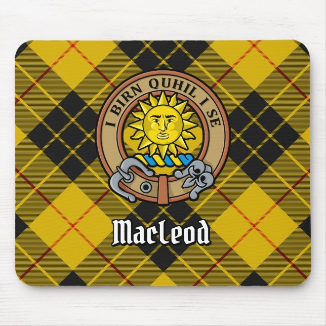 Mousepad Clan MacLeod de Lewis Crest sobre Tartan (Frente)