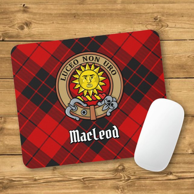 Mousepad Clan MacLeod de Raasay Crest sobre Tartan (Criador carregado)