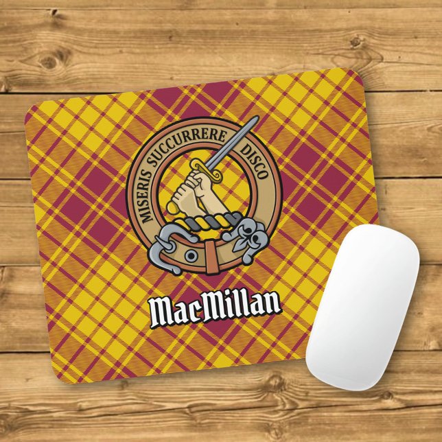 Mousepad Clan MacMillan Crest over Dress Tartan (Criador carregado)