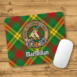 Mousepad Clan MacMillan Crest sobre Tartan