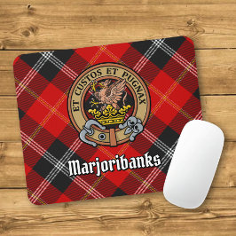 Mousepad Clan Marjoribanks Crest sobre Tartan
