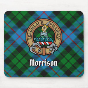 Mousepad Clan Morrison Crest sobre caçar Tartan