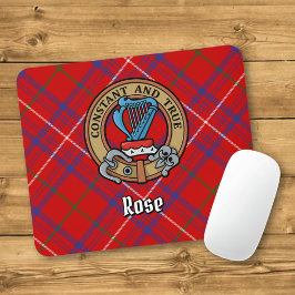 Mousepad Clan Rosa Crest sobre Tartan