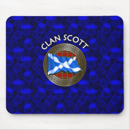 Mousepad Clan Scott Tartan Knot & Flag