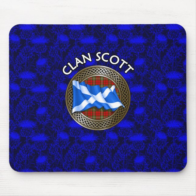 Mousepad Clan Scott Tartan Knot & Flag (Frente)