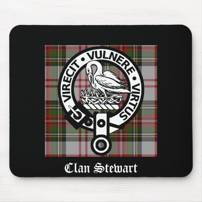 Mousepad Clan Stewart Crest & Tartan (Frente)