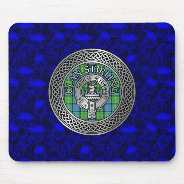 Mousepad Clan Stirling Crest & Tartan Knot (Frente)