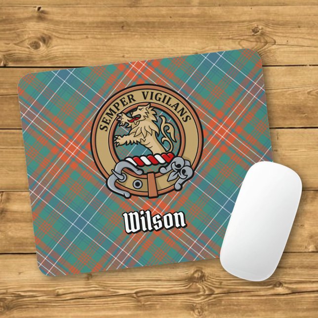 Mousepad Clan Wilson Crest sobre o Antigo Tartan (Criador carregado)