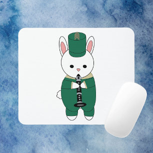 Mousepad Clarinet Marching Banda Rabbit Verde Dourado