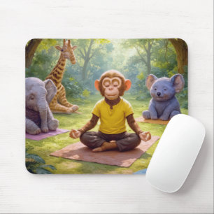 Mousepad Classe De Ioga Selvagem Com Animais Cujos