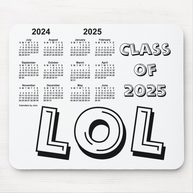 Mousepad Classe do Calendário do Ano Escolar de 2025 por Ja (Frente)