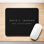 Mousepad Classe Profissional Elegante Moderno Branco Negro<br><div class="desc">O Executivo de luxo personalizado Black and White Minimalist Business Mousepad (Mouse Pad) com tipografia branca para os monogramas adicione seu próprio nome e profissão ou título de trabalho. A Placa de Nomes Profissionais de Negócios pode ser personalizada com seu nome e cargo. Entre em contato com o designer para...</div>