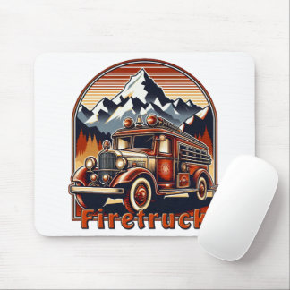 Mousepad Classic Fire Truck & Mountain Mauspad