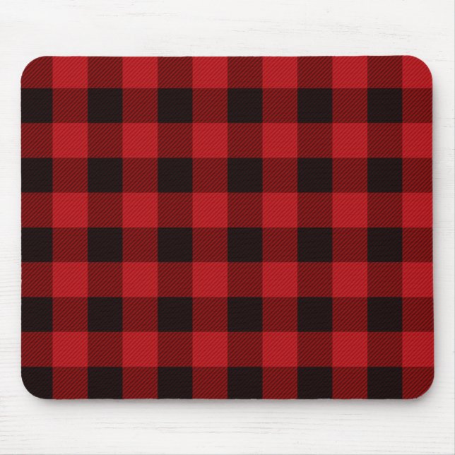Mousepad Classic red and black plaid pattern (Frente)